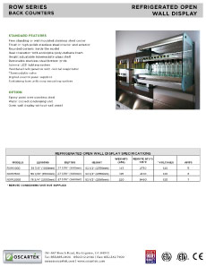 Download Refrigerated Open Wall Shelving Spec Sheets