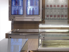 Refrigerated wall shelving and open wall shelving