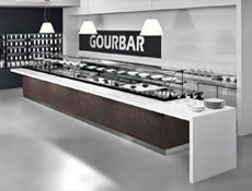 Front counter cladding in Business Bar-Gourbar deli/pastry displays