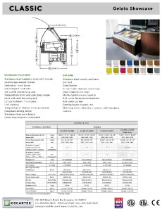 Download Classic Gelato Spec Sheets