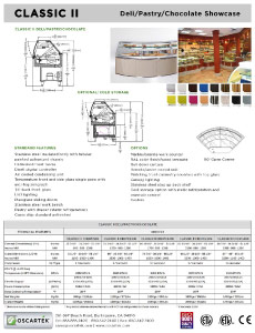 Download Classic II Deli / Pastry / Chocolate Spec Sheets