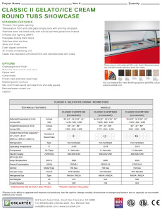 Download Classic II Gelato / Ice Cream (Round Tubs) Spec Sheets