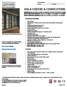 Download Gala Cheese & Charcuterie Spec Sheets Spec Sheets