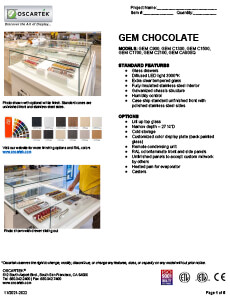 Download Gem Chocolate Spec Sheets