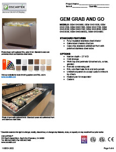 Download Gem Grab and Go Spec Sheets