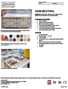 Download Gem Neutral Spec Sheets