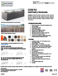 Download Gem R4 Deli / Pastry Spec Sheets