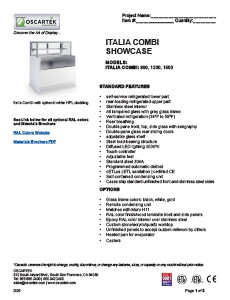 Download Italia Combi Self Serve Spec Sheets