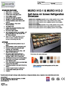 Download Muro H13 Self Serve Spec Sheets