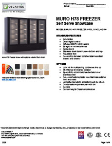 Download Muro H78 Freezer Self Serve Spec Sheets
