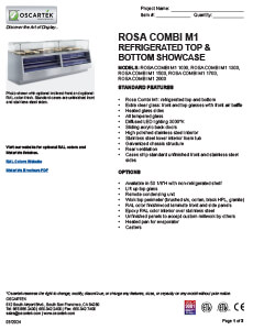 Download Rosa Combi Self Serve Spec Sheets