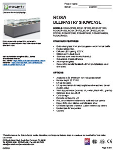 Download Rosa Deli / Pastry Spec Sheets