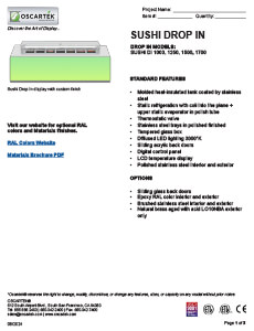Download Sushi Medium Temp Spec Sheets